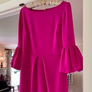 Laundry by Shelli Segal Size 2 Fuchsia dress with flounce sleeves